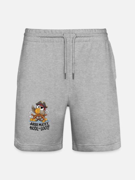 Hodl The Loot! - Stanley/Stella Trainer Unisex Organic Jogging Shorts - heather grey