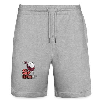 Schluck passiert - Stanley/Stella Unisex Bio Joggingshorts Trainer  - Grau meliert - Vorne - Nik (191cm) & Marisol (170cm)