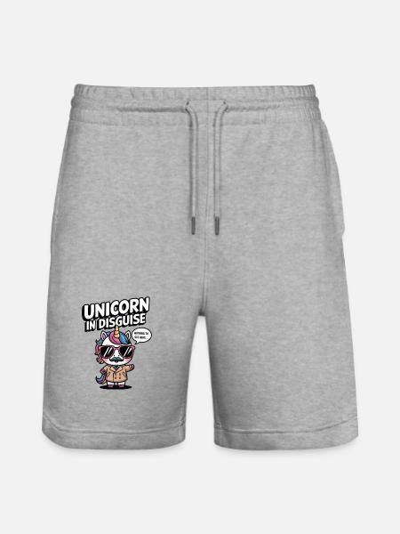 Unverkleidetes Einhorn - Stanley/Stella Unisex Bio Joggingshorts Trainer  - Grau meliert