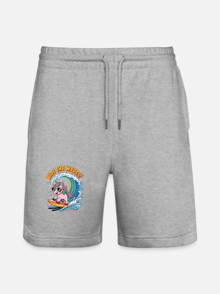 Ride The Waves! - Stanley/Stella Trainer Unisex Organic Jogging Shorts - heather grey