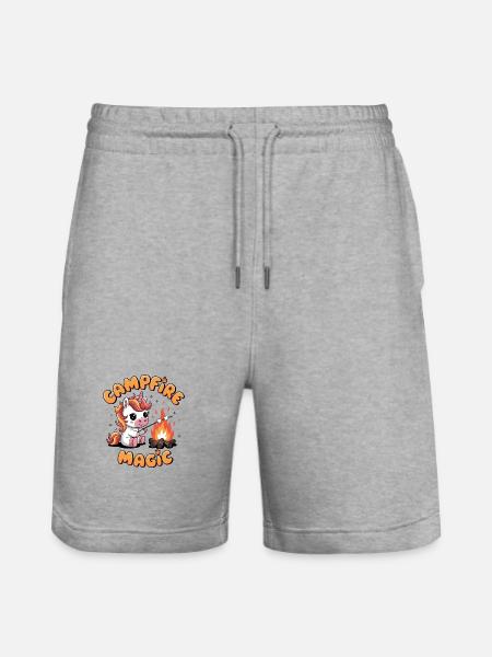 Campfire Magic - Stanley/Stella Trainer Unisex Organic Jogging Shorts - heather grey