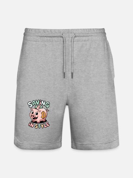 Saving In Style - Stanley/Stella Trainer Unisex Organic Jogging Shorts - heather grey