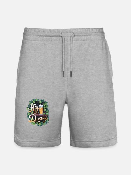 Hops And Dreams - Stanley/Stella Trainer Unisex Organic Jogging Shorts - heather grey