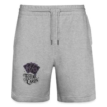 The Future Is In The Cards - Stanley/Stella Trainer Unisex Organic Jogging Shorts - heather grey - Front - Nik (191cm) & Marisol (170cm)