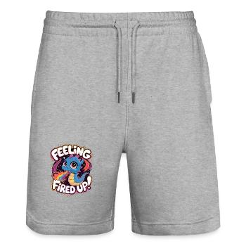 Feeling Fired Up - Stanley/Stella Trainer Unisex Organic Jogging Shorts - heather grey - Front - Nik (191cm) & Marisol (170cm)