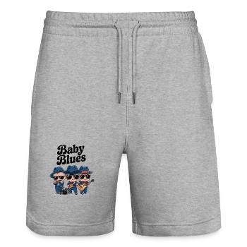 Baby Blues - Short de jogging bio TRAINER Stanley/Stella unisexe - gris chiné - Devant - Nik (191cm) & Marisol (170cm)