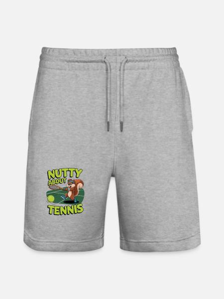 Nutty About Tennis - Stanley/Stella Trainer Unisex Organic Jogging Shorts - heather grey