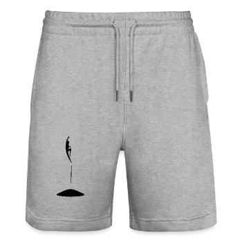 Hüpfende Person auf dem Trampolin - Stanley/Stella Unisex Bio Joggingshorts Trainer  - Grau meliert - Vorne - Nik (191cm) & Marisol (170cm)