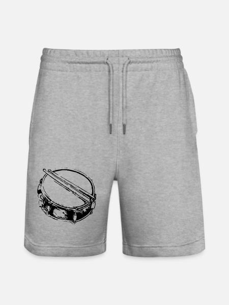 Snare - Drum - Percussion - Music - Stanley/Stella Trainer Unisex Organic Jogging Shorts - heather grey