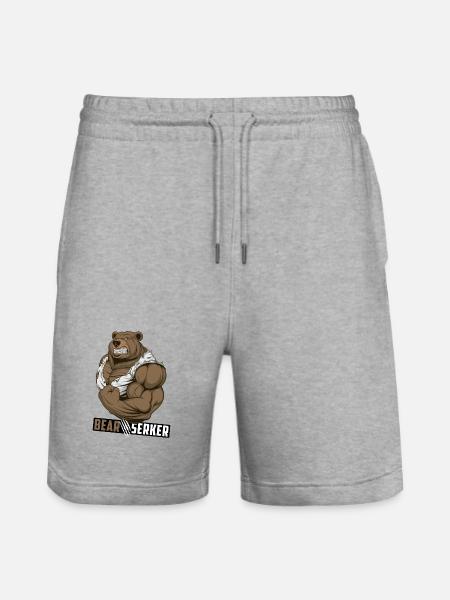 Bearserker - Stanley/Stella Trainer Unisex Organic Jogging Shorts - heather grey