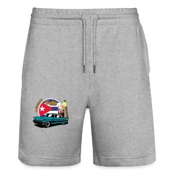 Cuba Cigar Car Rum Libre Havana Souvenir retro - Stanley/Stella Trainer Unisex Organic Jogging Shorts - heather grey - Front - Nik (191cm) & Marisol (170cm)