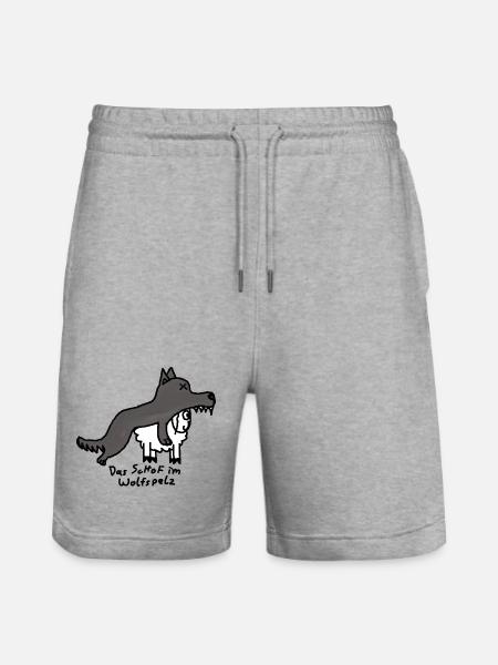 Schof im Wolfspelz - Stanley/Stella Unisex Bio Joggingshorts Trainer - Grau meliert
