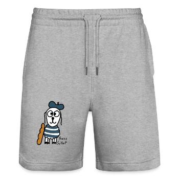Französisch ScHoF - Stanley/Stella Unisex Bio Joggingshorts Trainer  - Grau meliert - Vorne - Nik (191cm) & Marisol (170cm)