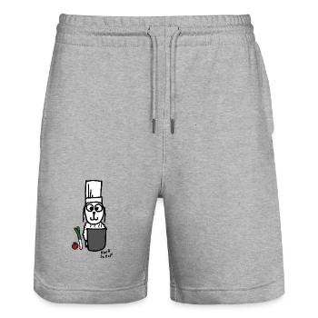Koch ScHoF - Stanley/Stella Unisex Bio Joggingshorts Trainer  - Grau meliert - Vorne - Nik (191cm) & Marisol (170cm)