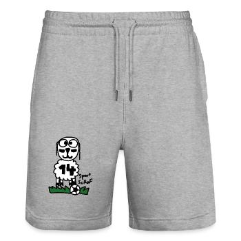 Sport ScHoF - Stanley/Stella Unisex Bio Joggingshorts Trainer  - Grau meliert - Vorne - Nik (191cm) & Marisol (170cm)