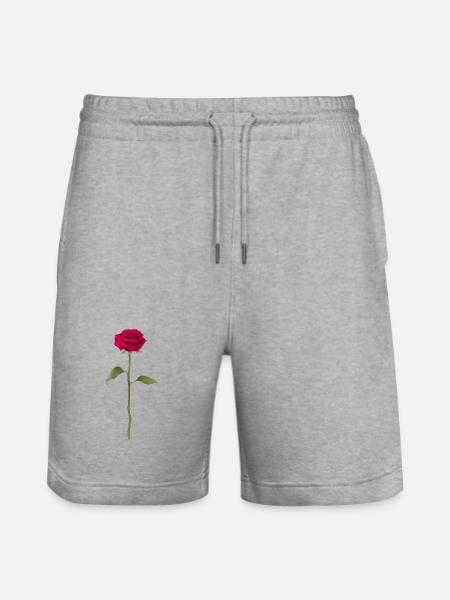 Rose - Stanley/Stella Trainer Unisex Organic Jogging Shorts - heather grey