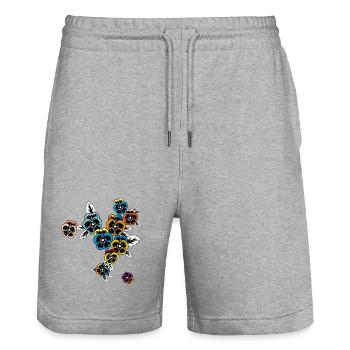 Printemps de la pensée - Short de jogging bio TRAINER Stanley/Stella unisexe - gris chiné - Devant - Nik (191cm) & Marisol (170cm)