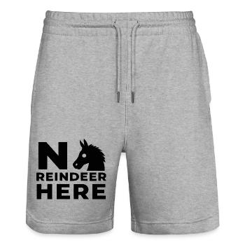 Kein Reindeer Hier - Stanley/Stella Unisex Bio Joggingshorts Trainer  - Grau meliert - Vorne - Nik (191cm) & Marisol (170cm)