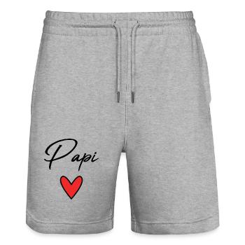 GRANDPA. DAD. FATHER'S DAY. HAPPY FATHER'S DAY - Stanley/Stella Trainer Unisex Organic Jogging Shorts - heather grey - Front - Nik (191cm) & Marisol (170cm)