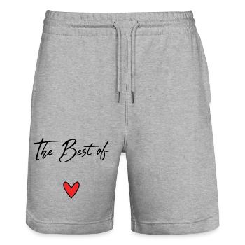 RETIREMENT. COLLEAGUE. RETIREMENT. RETIRED. RETIREMENT. - Stanley/Stella Trainer Unisex Organic Jogging Shorts - heather grey - Front - Nik (191cm) & Marisol (170cm)