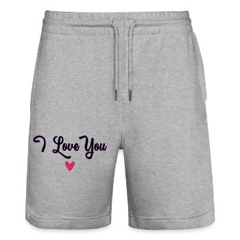 MUTTERTAG. SCHÖNEN MUTTERTAG. MAMA - Stanley/Stella Unisex Bio Joggingshorts Trainer  - Grau meliert - Vorne - Nik (191cm) & Marisol (170cm)