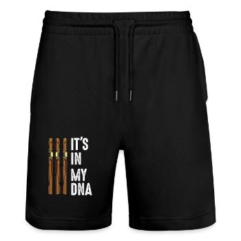 Zigarre - Stanley/Stella Unisex Bio Joggingshorts Trainer  - Schwarz - Vorne - Nik (191cm) & Marisol (170cm)
