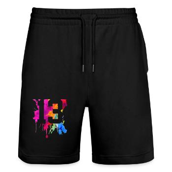 13 YEARS 13TH BIRTHDAY - Stanley/Stella Trainer Unisex Organic Jogging Shorts - black - Front - Nik (191cm) & Marisol (170cm)