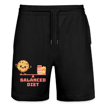 balanced cookie fastfood Diet - Stanley/Stella Unisex Bio Joggingshorts Trainer  - Schwarz - Vorne - Nik (191cm) & Marisol (170cm)