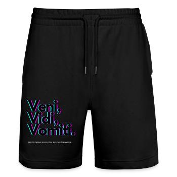 Veni Vidi Vomiti Neon - Short de jogging bio TRAINER Stanley/Stella unisexe - noir - Devant - Nik (191cm) & Marisol (170cm)