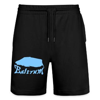 Tatouage Baltrum - Short de jogging bio TRAINER Stanley/Stella unisexe - noir - Devant - Nik (191cm) & Marisol (170cm)