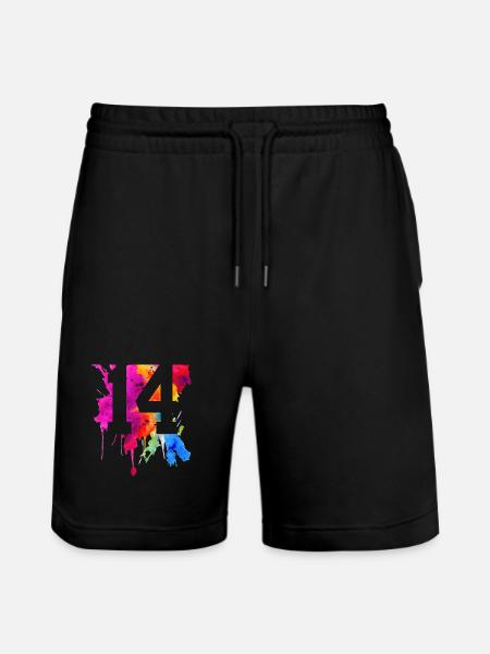 14 YEARS 14TH BIRTHDAY - Stanley/Stella Trainer Unisex Organic Jogging Shorts - black