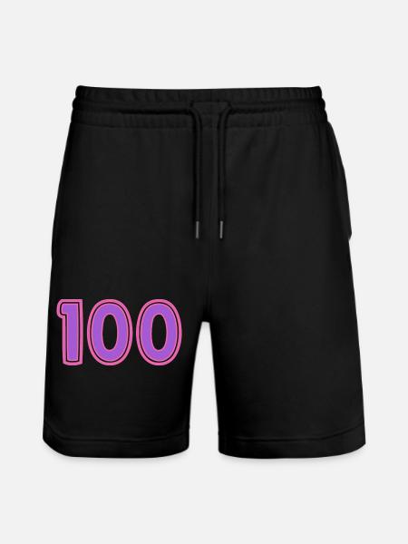 100. 100 YEARS. 100th ANNIVERSARY - Stanley/Stella Trainer Unisex Organic Jogging Shorts - black