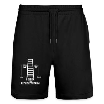 LEITER RECHENZENTRUM - Stanley/Stella Unisex Bio Joggingshorts Trainer  - Schwarz - Vorne - Nik (191cm) & Marisol (170cm)