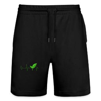 Vegan - Short de jogging bio TRAINER Stanley/Stella unisexe - noir - Devant - Nik (191cm) & Marisol (170cm)