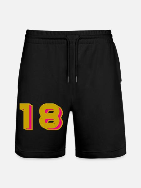 18 - Stanley/Stella Trainer Unisex Organic Jogging Shorts - black