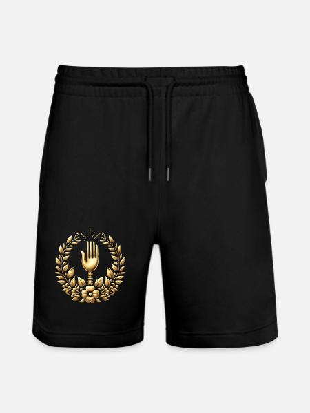 Gourmet Fork Logo - Stanley/Stella Trainer Unisex Organic Jogging Shorts - black