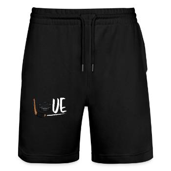 Eishockey - Stanley/Stella Unisex Bio Joggingshorts Trainer  - Schwarz - Vorne - Nik (191cm) & Marisol (170cm)