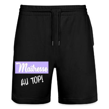 Geliebte - Stanley/Stella Unisex Bio Joggingshorts Trainer  - Schwarz - Vorne - Nik (191cm) & Marisol (170cm)