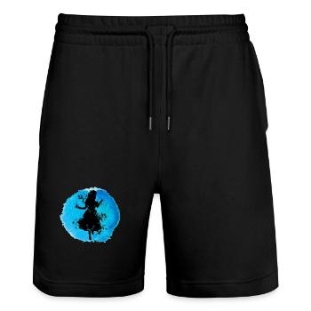 Alice Im Untergrund - - Stanley/Stella Unisex Bio Joggingshorts Trainer  - Schwarz - Vorne - Nik (191cm) & Marisol (170cm)