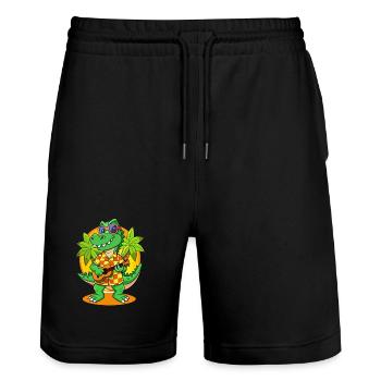 Lustige Krokodil Cartoon Sommer Strand Sonnenbrille - Stanley/Stella Unisex Bio Joggingshorts Trainer  - Schwarz - Vorne - Nik (191cm) & Marisol (170cm)