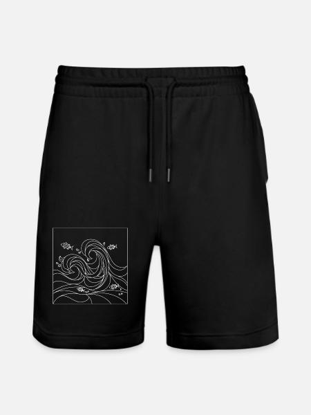 geometric ocean - Stanley/Stella Trainer Unisex Organic Jogging Shorts - black