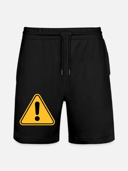Warning sign / Exclamation point - Stanley/Stella Trainer Unisex Organic Jogging Shorts - black