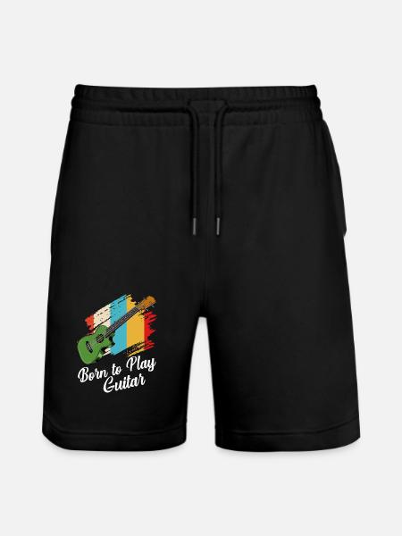 Born to play the guitar - Stanley/Stella Trainer Unisex Organic Jogging Shorts - black