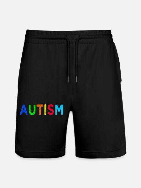 Arc-en-Ciel Autisme: Message d’Espoir - Short de jogging bio TRAINER Stanley/Stella unisexe - noir
