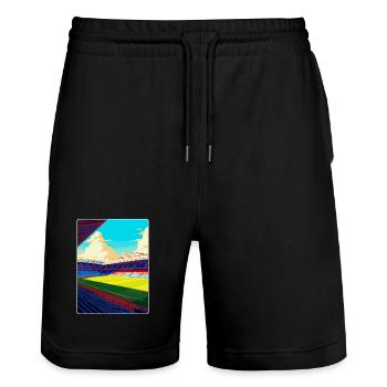 Affiche de voyage souvenir du stade de Selhurst Park WPA - Short de jogging bio TRAINER Stanley/Stella unisexe - noir - Devant - Nik (191cm) & Marisol (170cm)