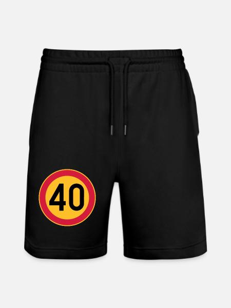 40 Limit / Tempolimit - Stanley/Stella Unisex Bio Joggingshorts Trainer - Schwarz