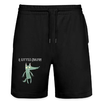 Work job sayings workhorse office humor wolves - Stanley/Stella Trainer Unisex Organic Jogging Shorts - black - Front - Nik (191cm) & Marisol (170cm)