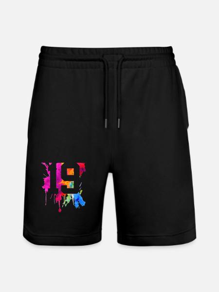 19 YEARS 19TH BIRTHDAY - Stanley/Stella Trainer Unisex Organic Jogging Shorts - black