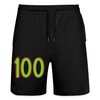 100. 100 ANS. 100e ANNIVERSAIRE. ANNIVERSAIRE 100 - Short de jogging bio TRAINER Stanley/Stella unisexe - noir - Devant - Nik (191cm) & Marisol (170cm)