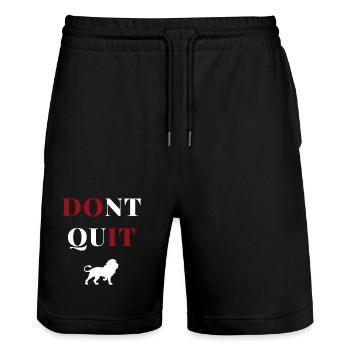 dont quit lion heart - Stanley/Stella Unisex Bio Joggingshorts Trainer  - Schwarz - Vorne - Nik (191cm) & Marisol (170cm)